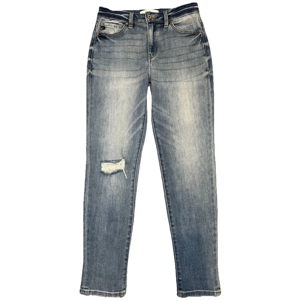 Kancan High Rise Distressed Skinny‎ Jeans Medium Wash KC9232M Blue Women's 3/25